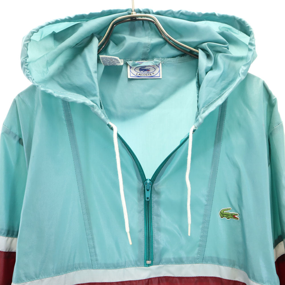 IZOD LACOSTE アイゾットラコステ 70s 糸巻きタグ ヴィンテージ 長袖 ナイロン アノラックパーカー S ブルー系 メンズ