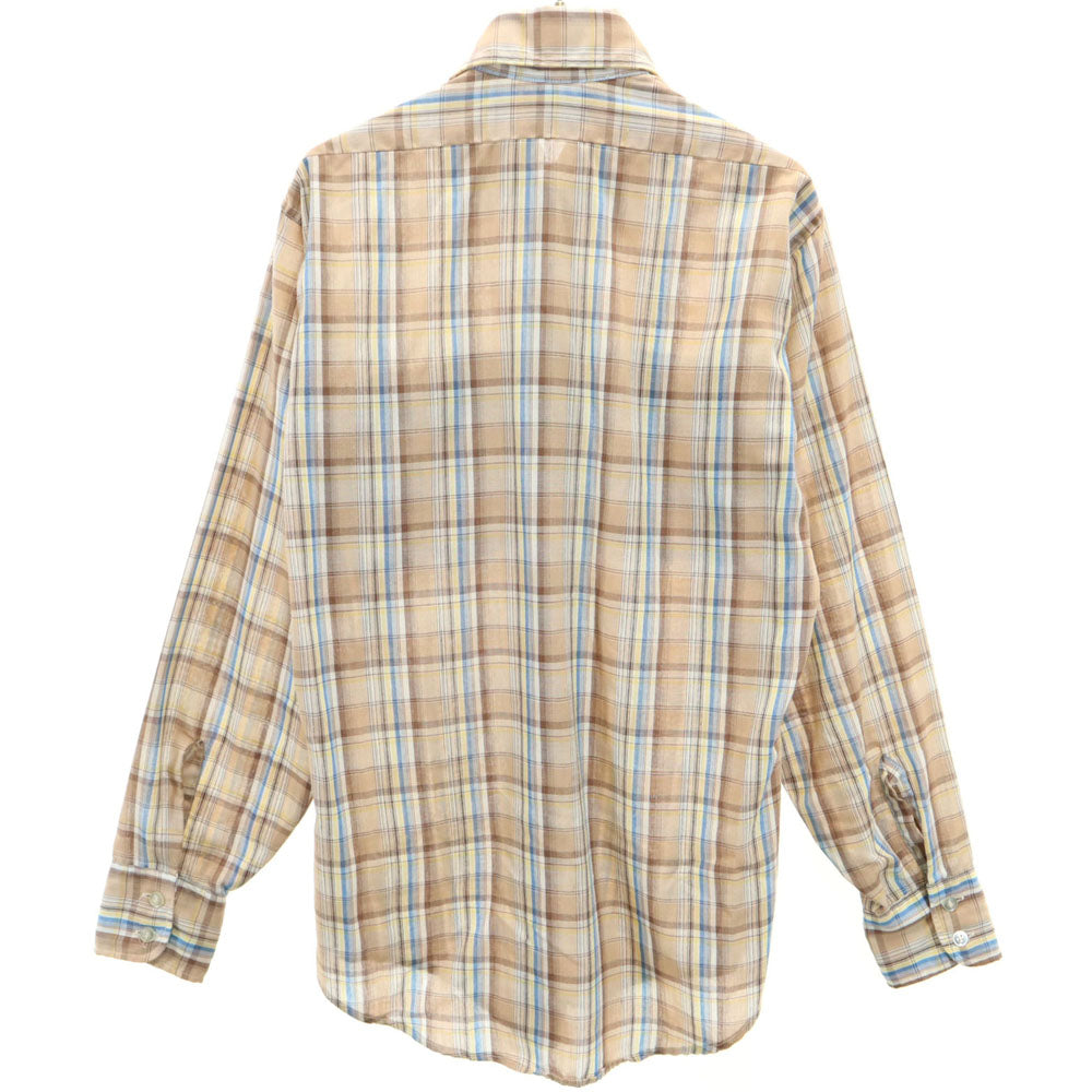 Levi's リーバイス 70s 80s USA製 ヴィンテージ チェック柄 長袖 シャツ S ブラウン系 メンズ