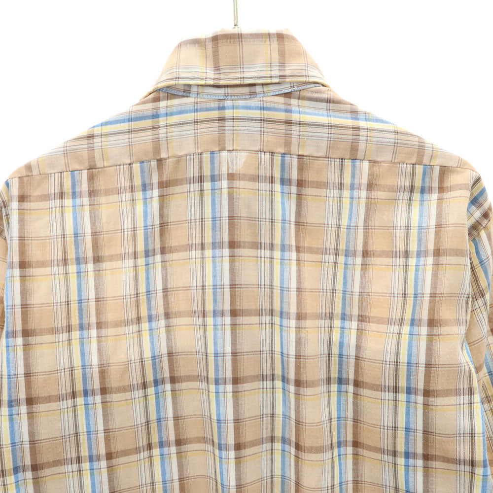 Levi's リーバイス 70s 80s USA製 ヴィンテージ チェック柄 長袖 シャツ S ブラウン系 メンズ