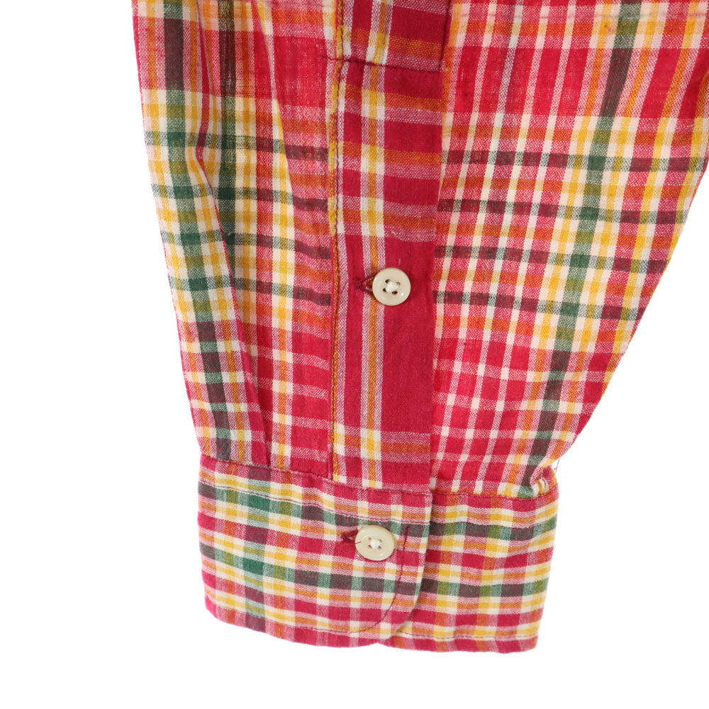 POLO COUNTRY ポロカントリー 80s 90s ラルフローレン ヴィンテージ オールド チェック柄 長袖 ボタンダウンシャツ M レッド系 RALPH LAUREN メンズ