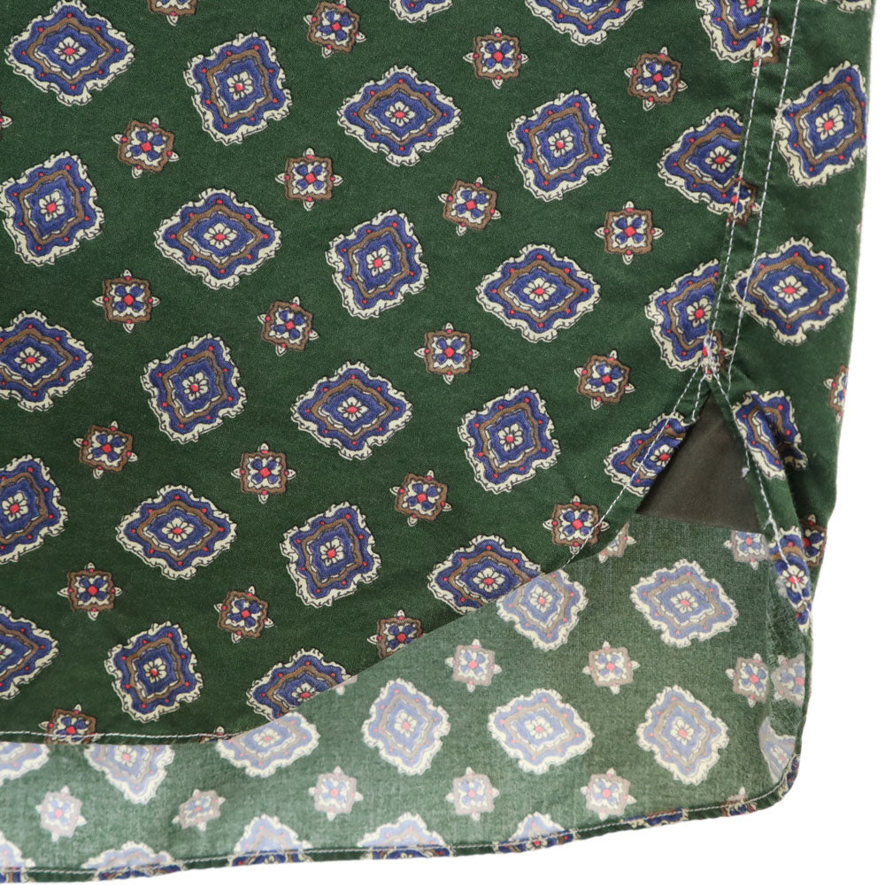 コムデギャルソンオム 2012年 日本製 総柄 長袖 ボタンダウンシャツ S グリーン COMME des GARCONS HOMME メンズ