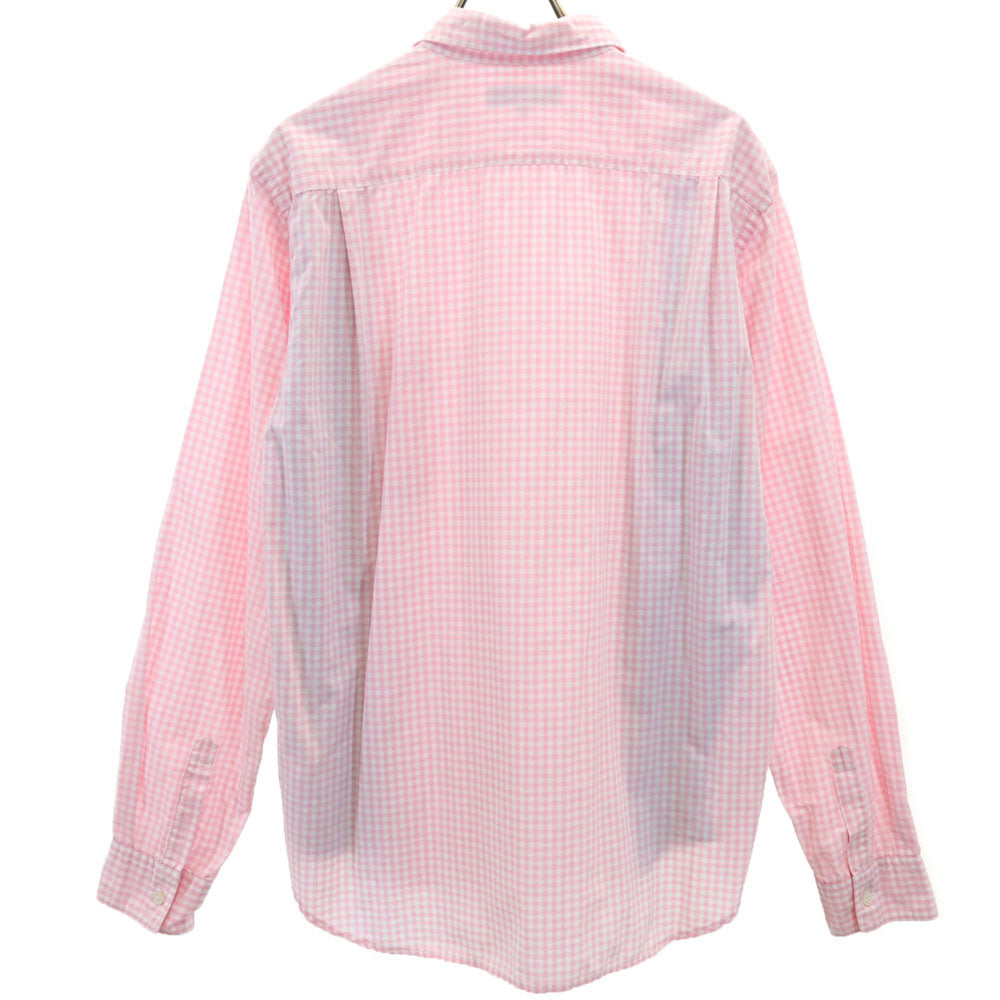 コムデギャルソンオム ギンガムチェック柄 長袖 シャツ S ピンク COMME des GARCONS HOMME メンズ