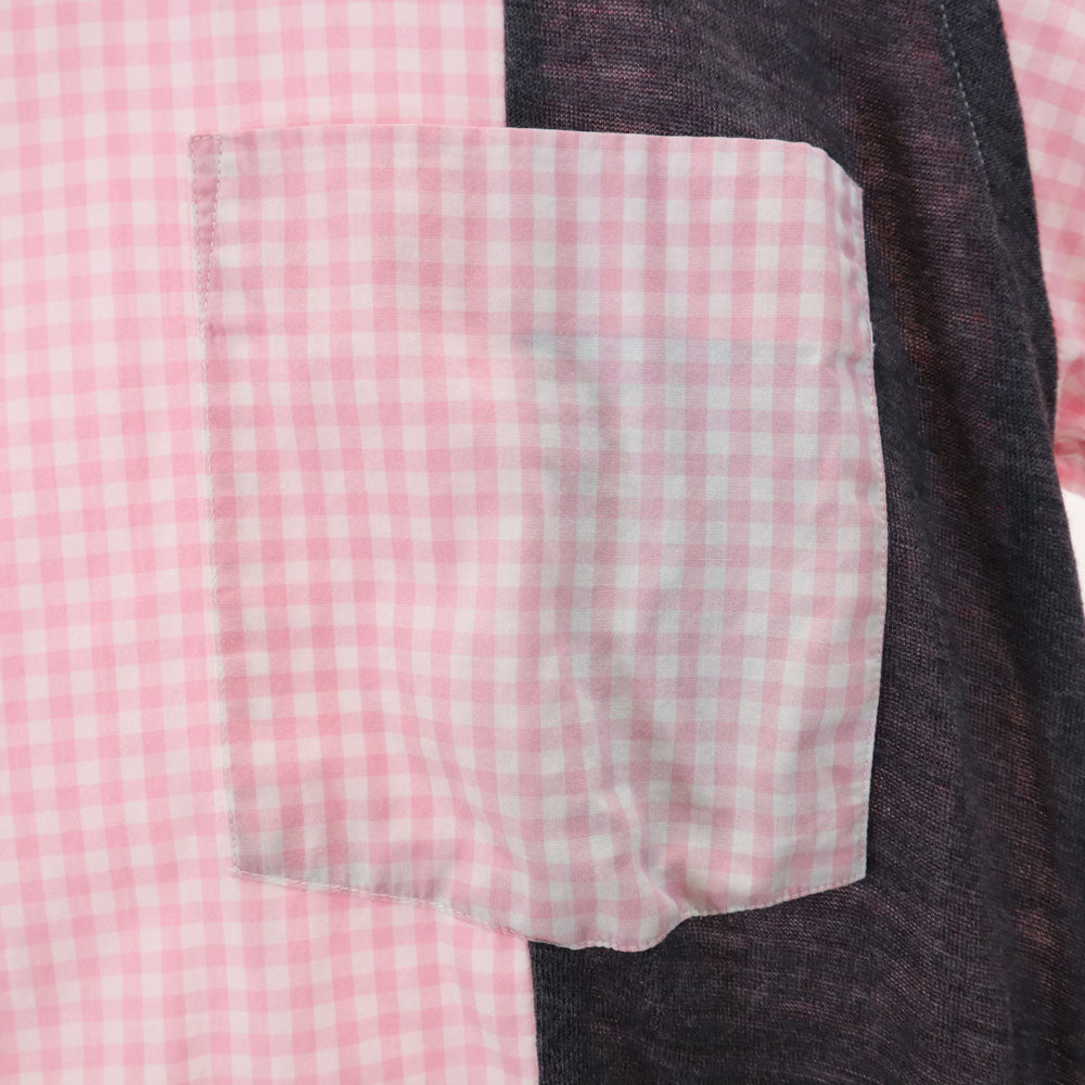 コムデギャルソンオム ギンガムチェック柄 長袖 シャツ S ピンク COMME des GARCONS HOMME メンズ