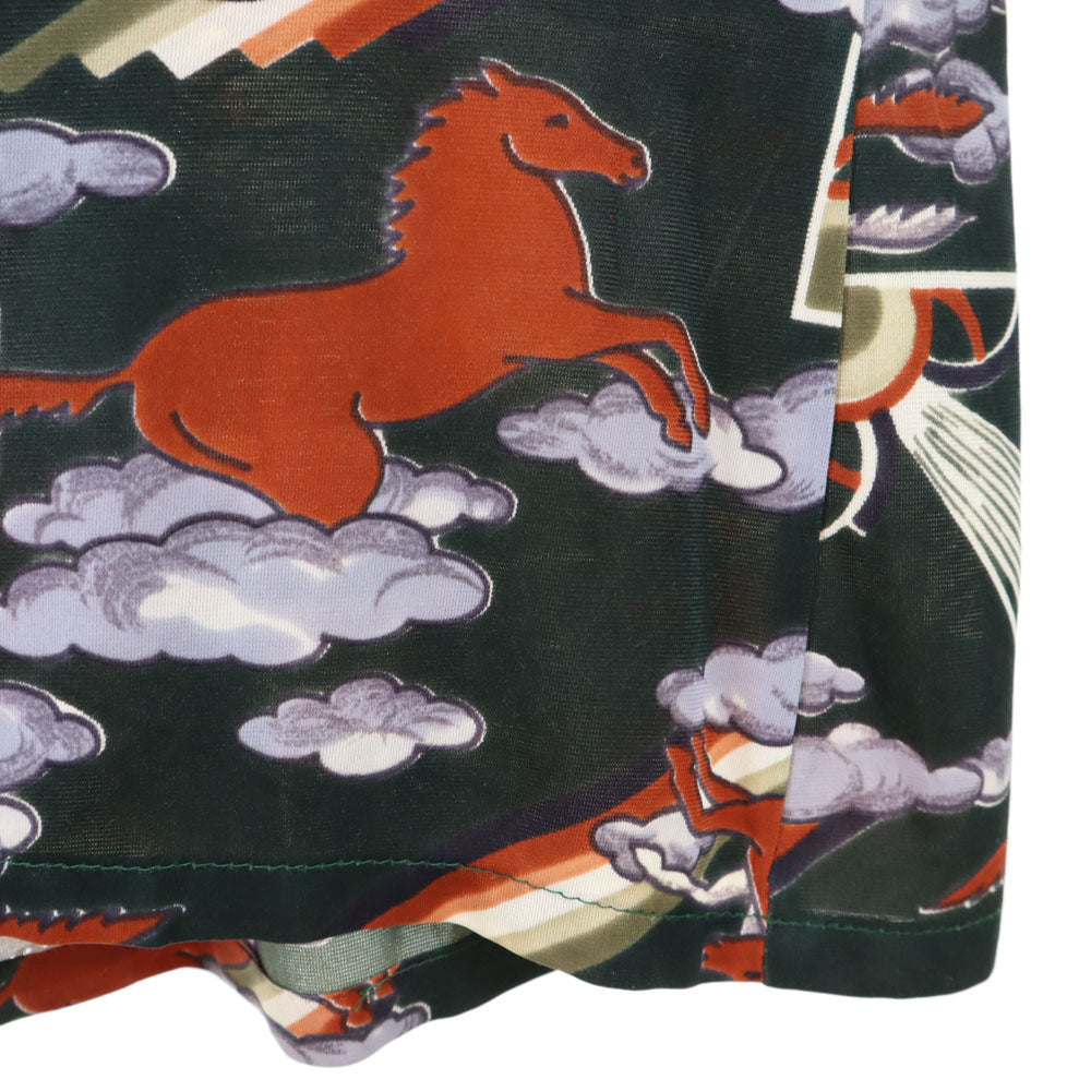 Designerschoice 70s ヴィンテージ 総柄 長袖 シャツ グリーン系 メンズ