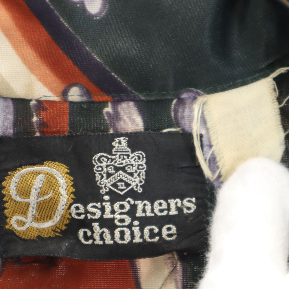Designerschoice 70s ヴィンテージ 総柄 長袖 シャツ グリーン系 メンズ