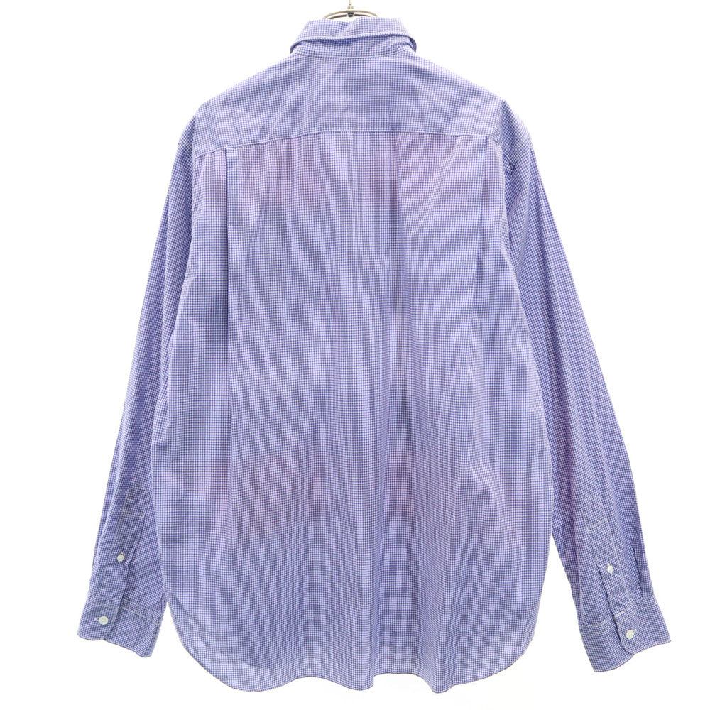 未使用 COMME des GARCONS HOMME コムデギャルソンオム 2019年 日本製 チェック柄 長袖 切替 シャツ M ブルー 他 メンズ