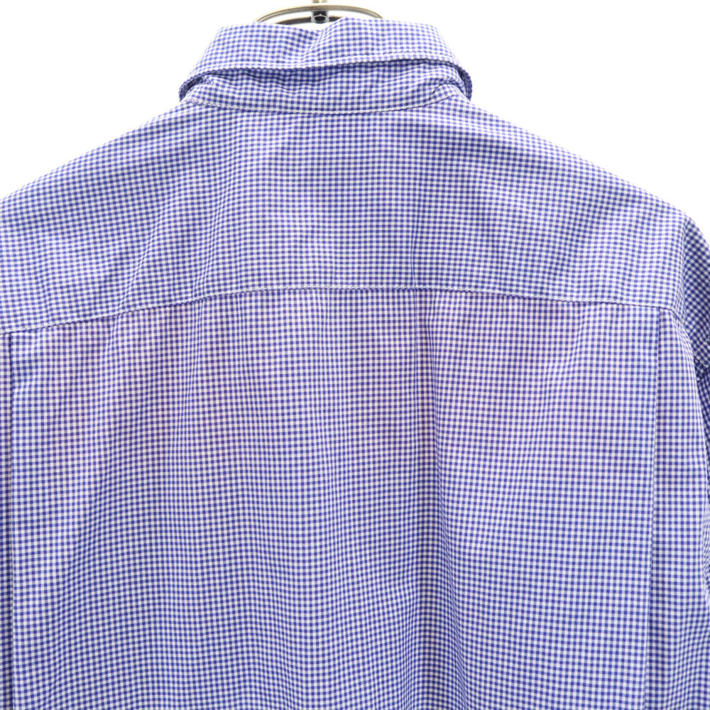 未使用 COMME des GARCONS HOMME コムデギャルソンオム 2019年 日本製 チェック柄 長袖 切替 シャツ M ブルー 他 メンズ