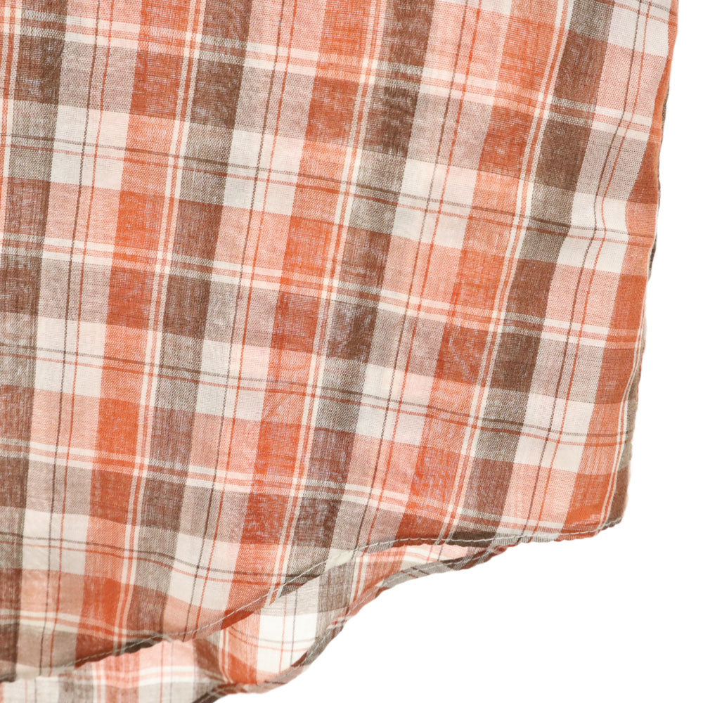 P.J.western wear 80s ヴィンテージ チェック柄 長袖 ウエスタンシャツ M ブラウン 他 メンズ