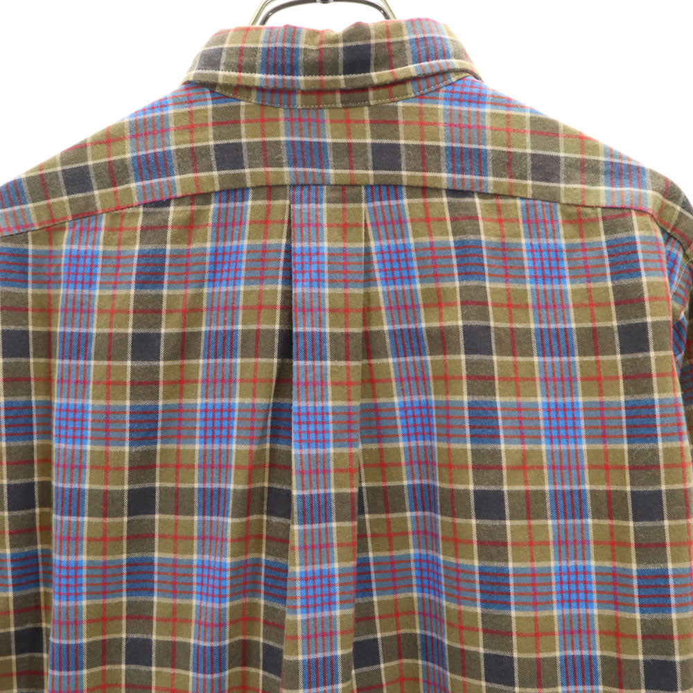 COMME des GARCONS HOMME コムデギャルソンオム 2013年 USA製 インディビジュアライズトシャツ コラボ チェック柄 長袖 ボタンダウンシャツ S カーキブラウン系 xINDIVIDUALIZED SHIRT メンズ