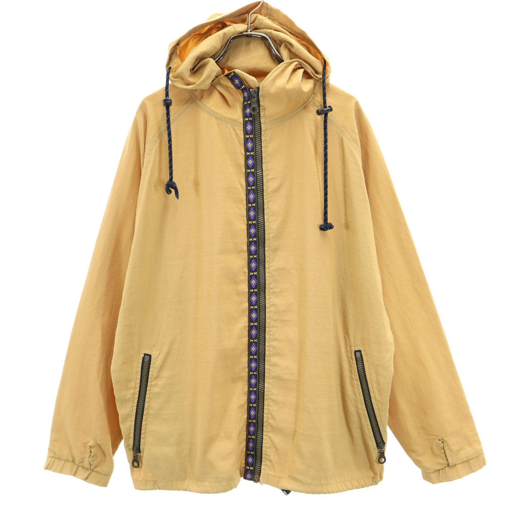 アルフ 90s USA製 オールド リップストップ生地 ジップパーカー M キャメル チロリアンテープ メンズ