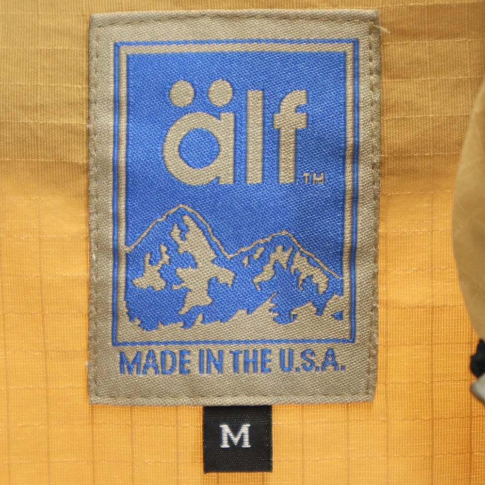 アルフ 90s USA製 オールド リップストップ生地 ジップパーカー M キャメル チロリアンテープ メンズ