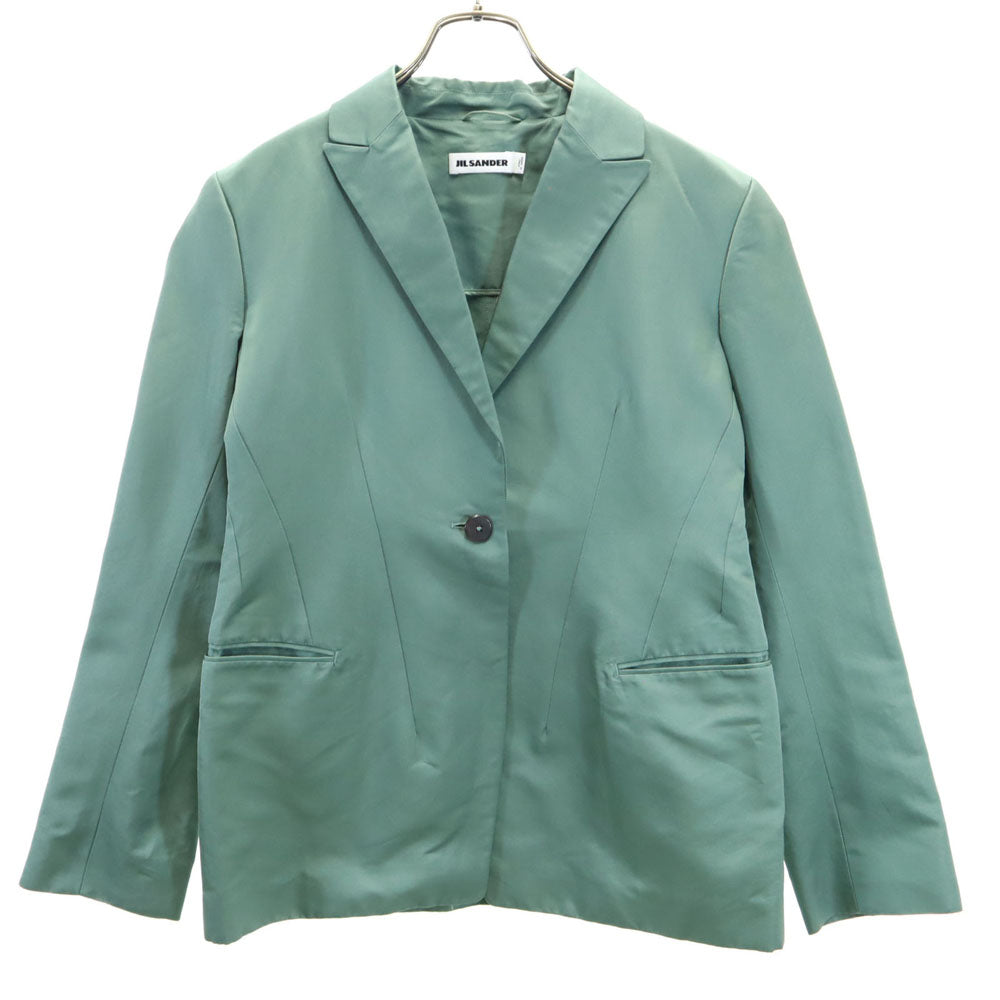 JIL SANDER ジルサンダー イタリア製 シルクブレンド テーラードジャケット 38 グリーン系 ブレザー レディース