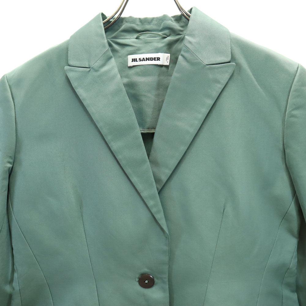 JIL SANDER ジルサンダー イタリア製 シルクブレンド テーラードジャケット 38 グリーン系 ブレザー レディース