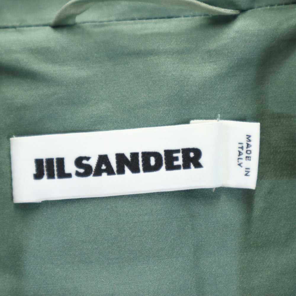 JIL SANDER ジルサンダー イタリア製 シルクブレンド テーラードジャケット 38 グリーン系 ブレザー レディース