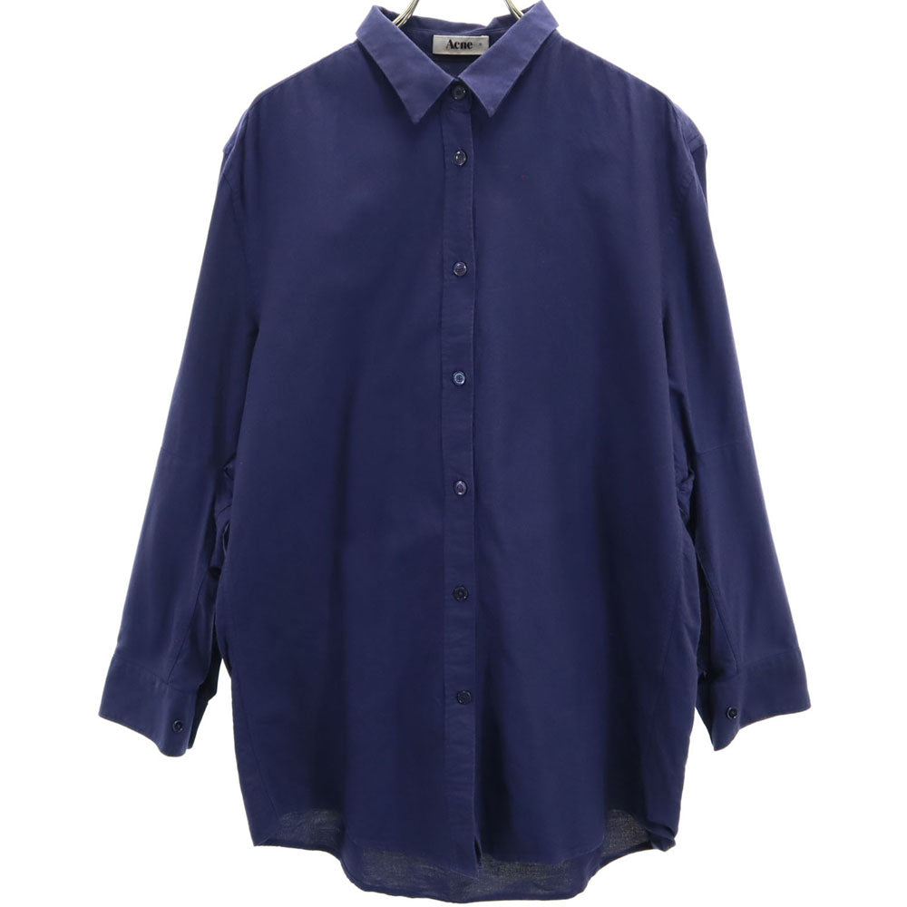 ACNE アクネ 長袖 シャツ 36 ネイビー レディース