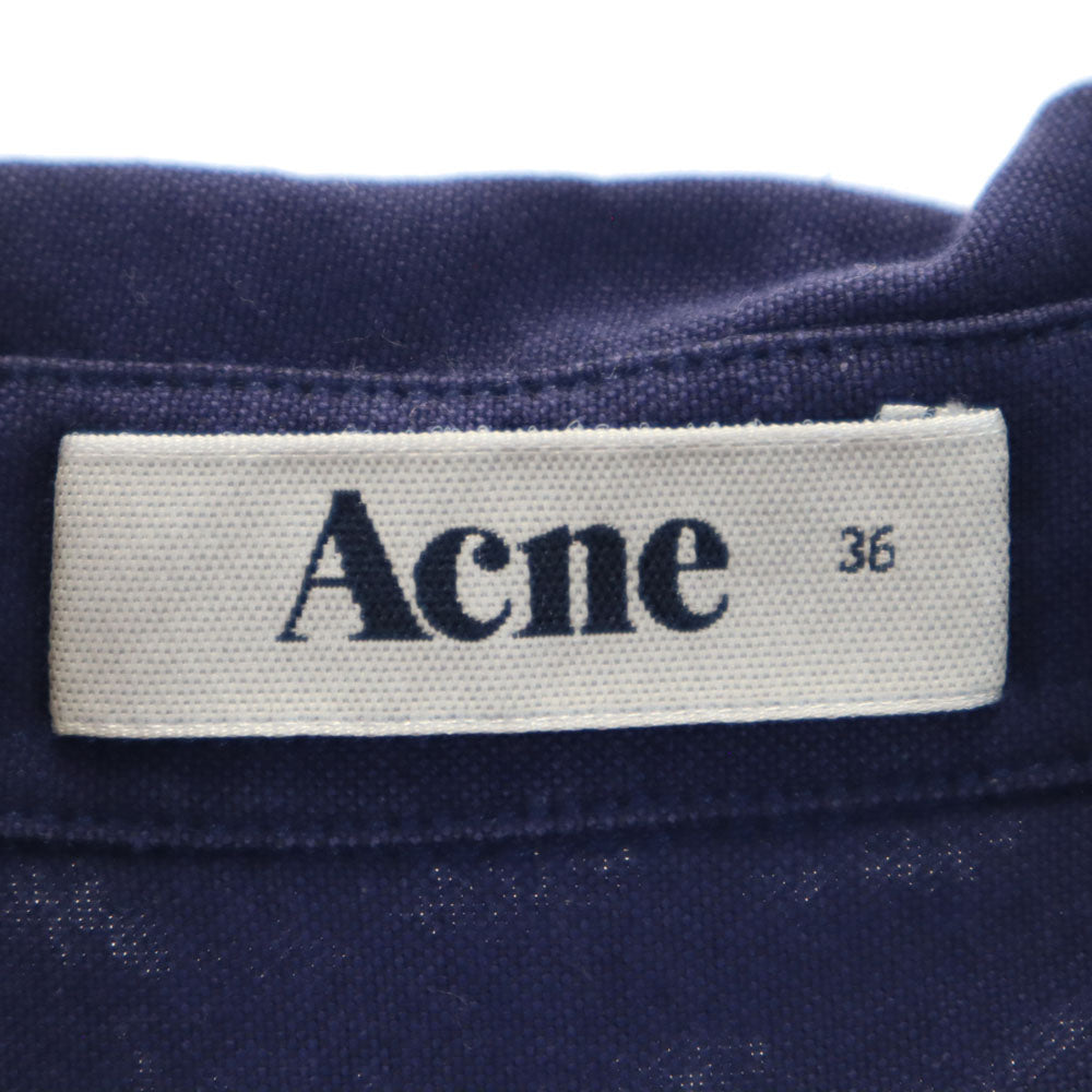 ACNE アクネ 長袖 シャツ 36 ネイビー レディース