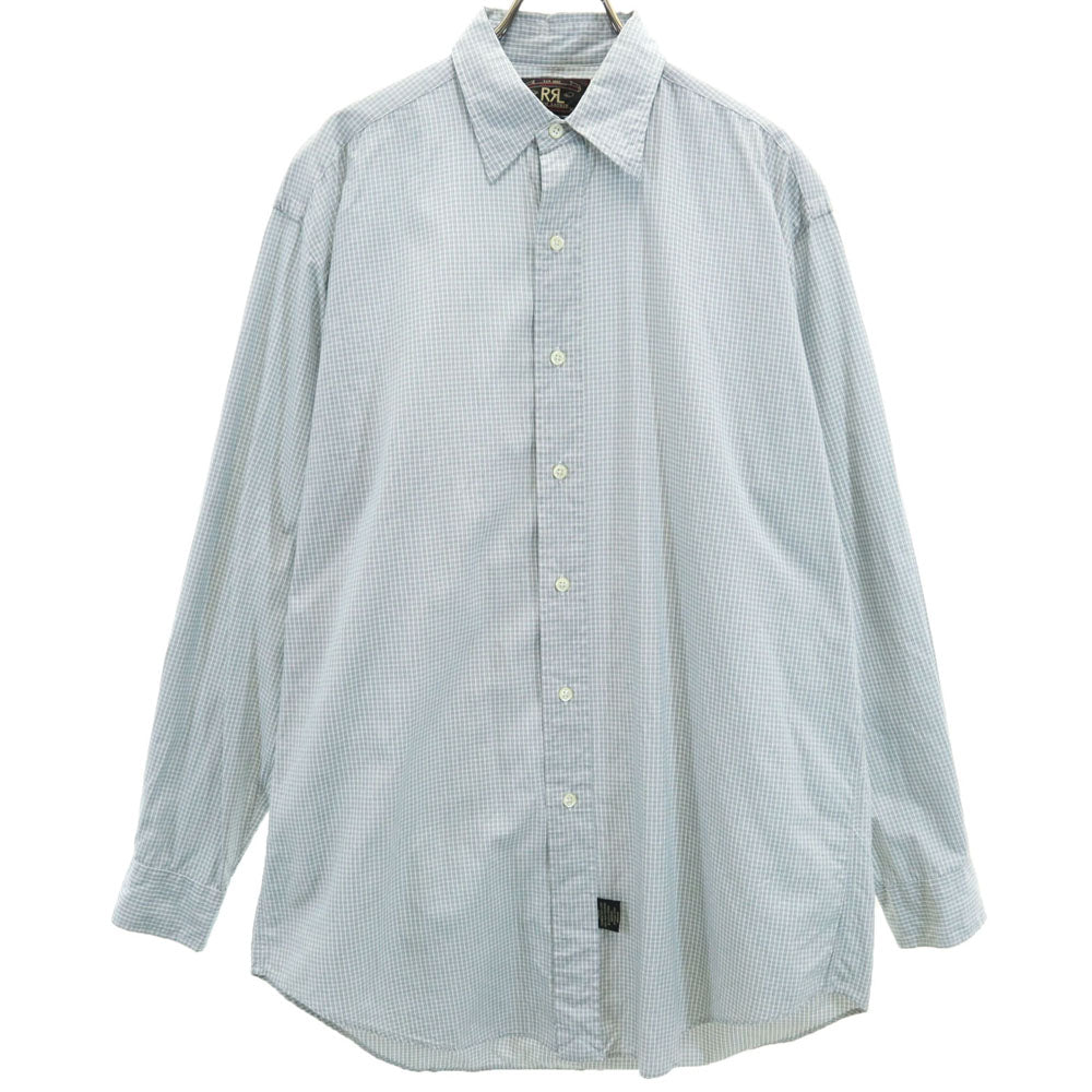 RRL ダブルアールエル 90s 初期タグ 赤3星 オールド チェック柄 長袖 シャツ S グレー RALPH LAUREN メンズ