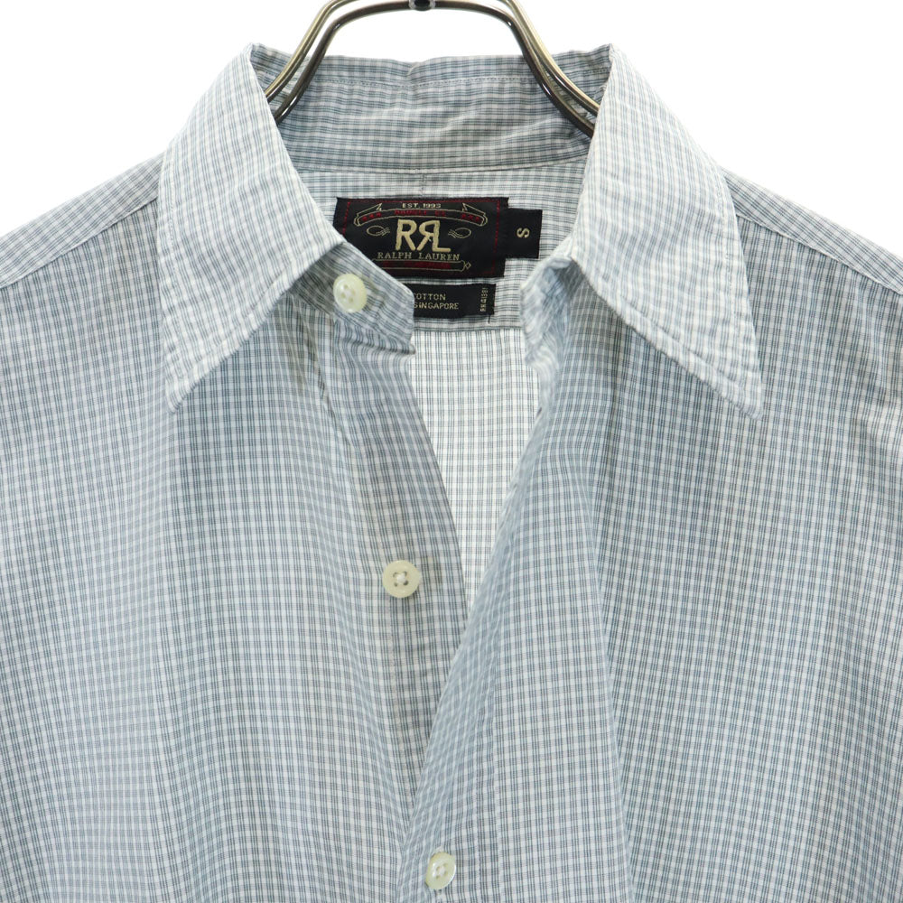 RRL ダブルアールエル 90s 初期タグ 赤3星 オールド チェック柄 長袖 シャツ S グレー RALPH LAUREN メンズ