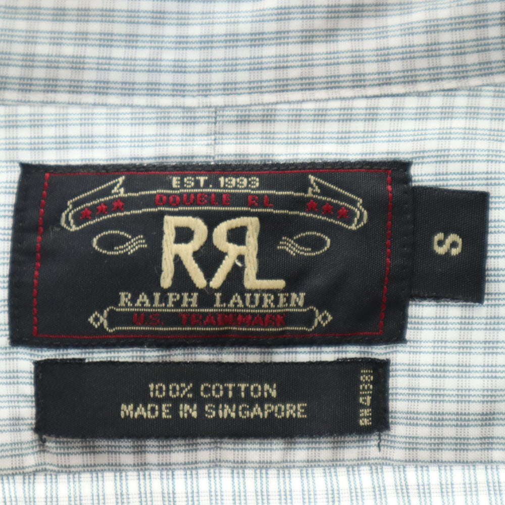 RRL ダブルアールエル 90s 初期タグ 赤3星 オールド チェック柄 長袖 シャツ S グレー RALPH LAUREN メンズ