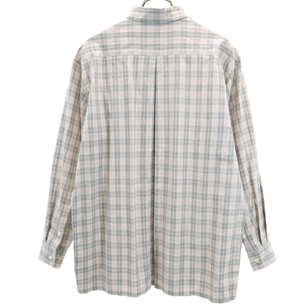 Christian Dior クリスチャンディオール 90s オールド チェック柄 長袖 ボタンダウンシャツ M ピンク系 レディース