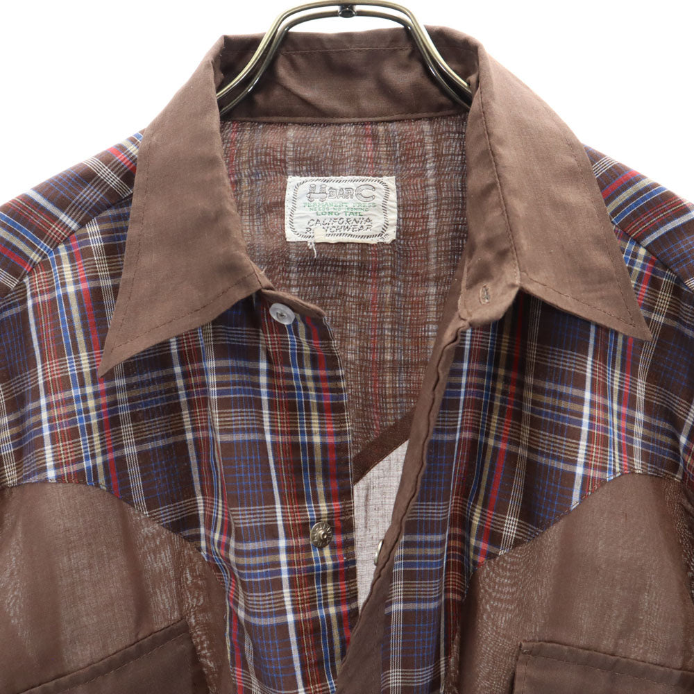H BAR C エイチバーシー 70s ヴィンテージ 長袖 ウエスタンシャツ ブラウン系 メンズ