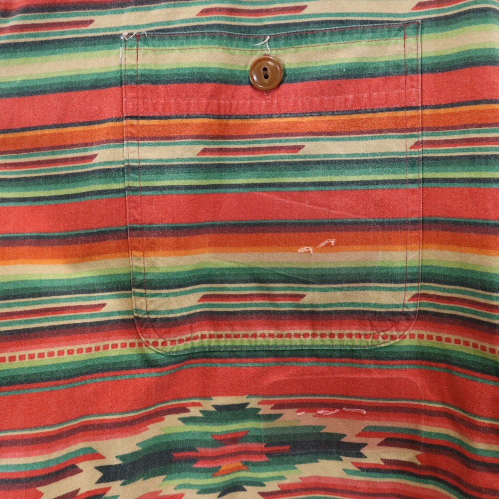 ポロバイラルフローレン チマヨ柄 長袖 シャツ XL レッド系 Polo by Ralph Lauren オルテガ メンズ