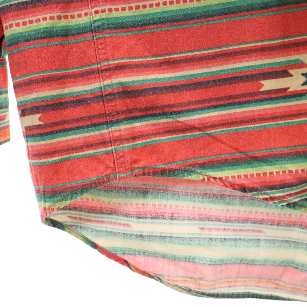 ポロバイラルフローレン チマヨ柄 長袖 シャツ XL レッド系 Polo by Ralph Lauren オルテガ メンズ