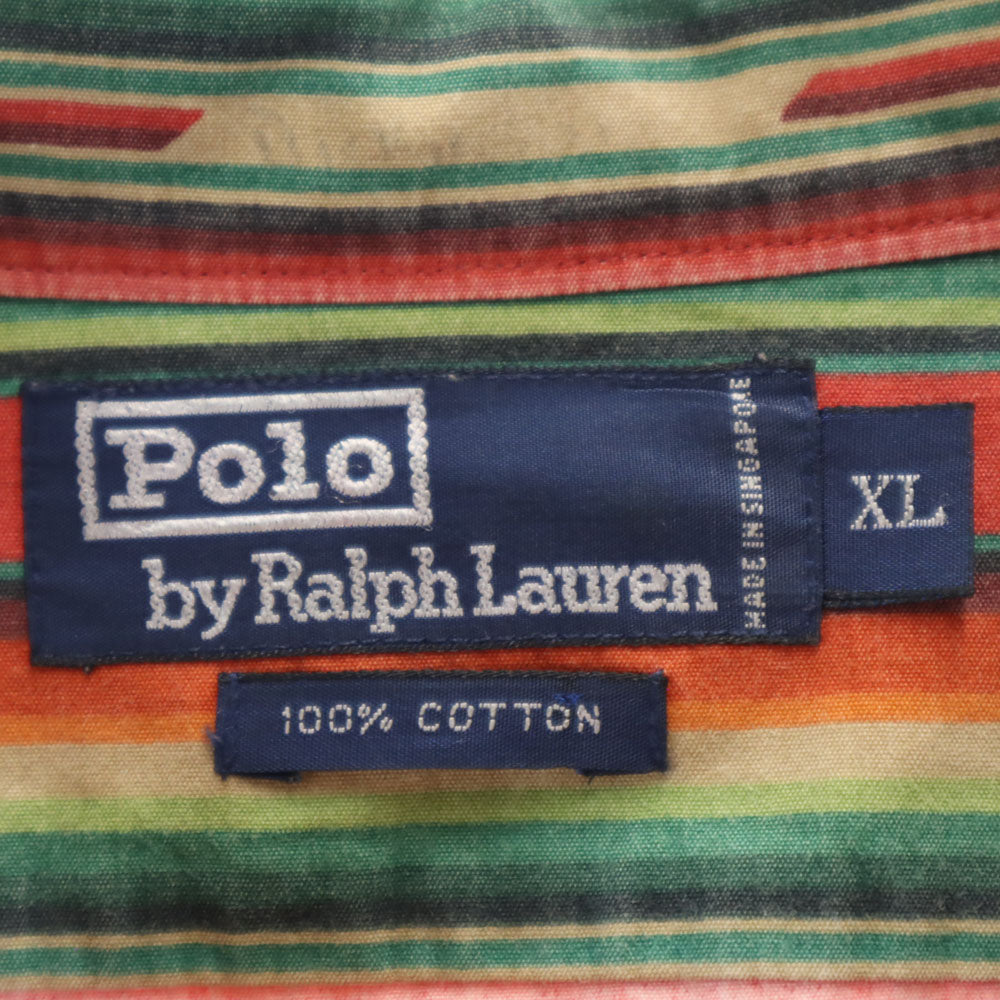 ポロバイラルフローレン チマヨ柄 長袖 シャツ XL レッド系 Polo by Ralph Lauren オルテガ メンズ
