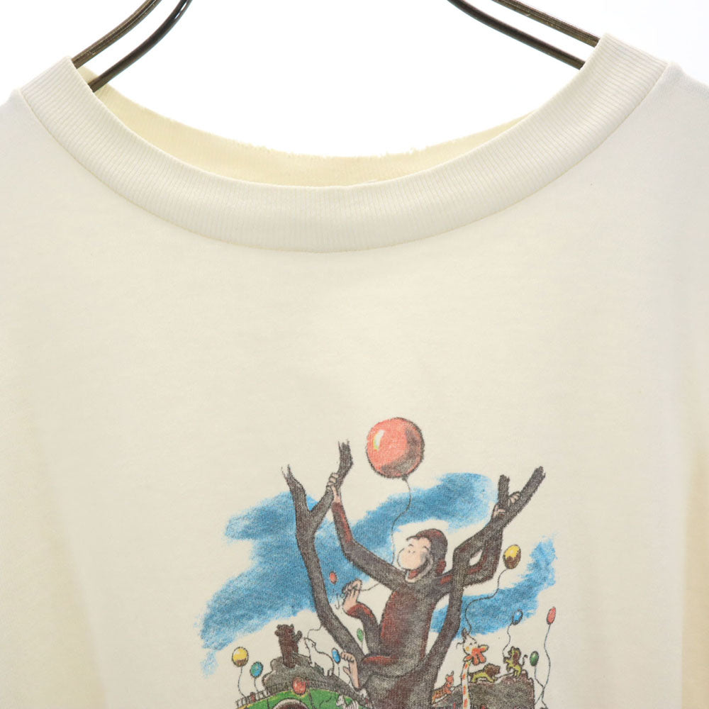 GILDAN ギルダン 90s おさるのジョージ 半袖 Tシャツ L アイボリー系 オールド メンズ