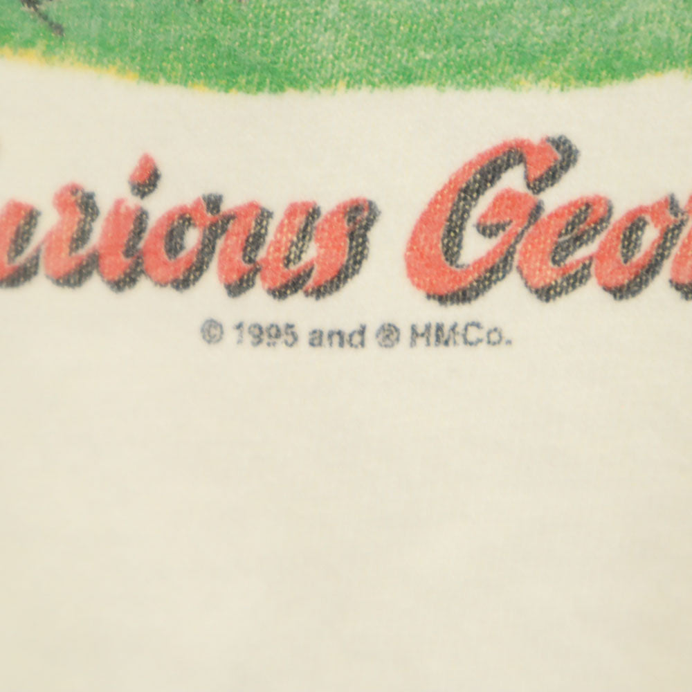 GILDAN ギルダン 90s おさるのジョージ 半袖 Tシャツ L アイボリー系 オールド メンズ