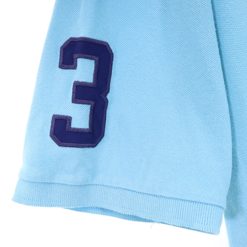 ポロバイラルフローレン 90s 半袖 ポロシャツ XL 水色 Polo by Ralph Lauren 鹿の子 オールド メンズ