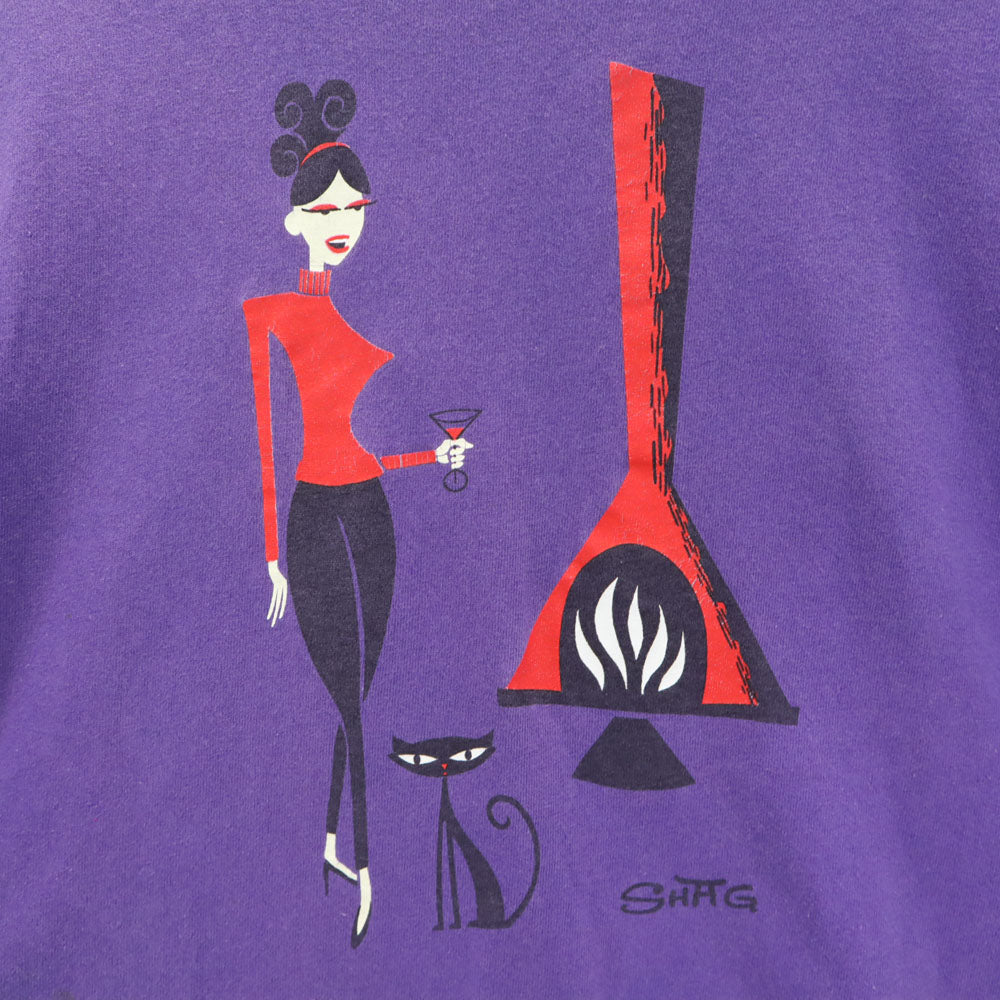 チェイサー USA製 半袖 Tシャツ L パープル chaser イラスト SHAG メンズ