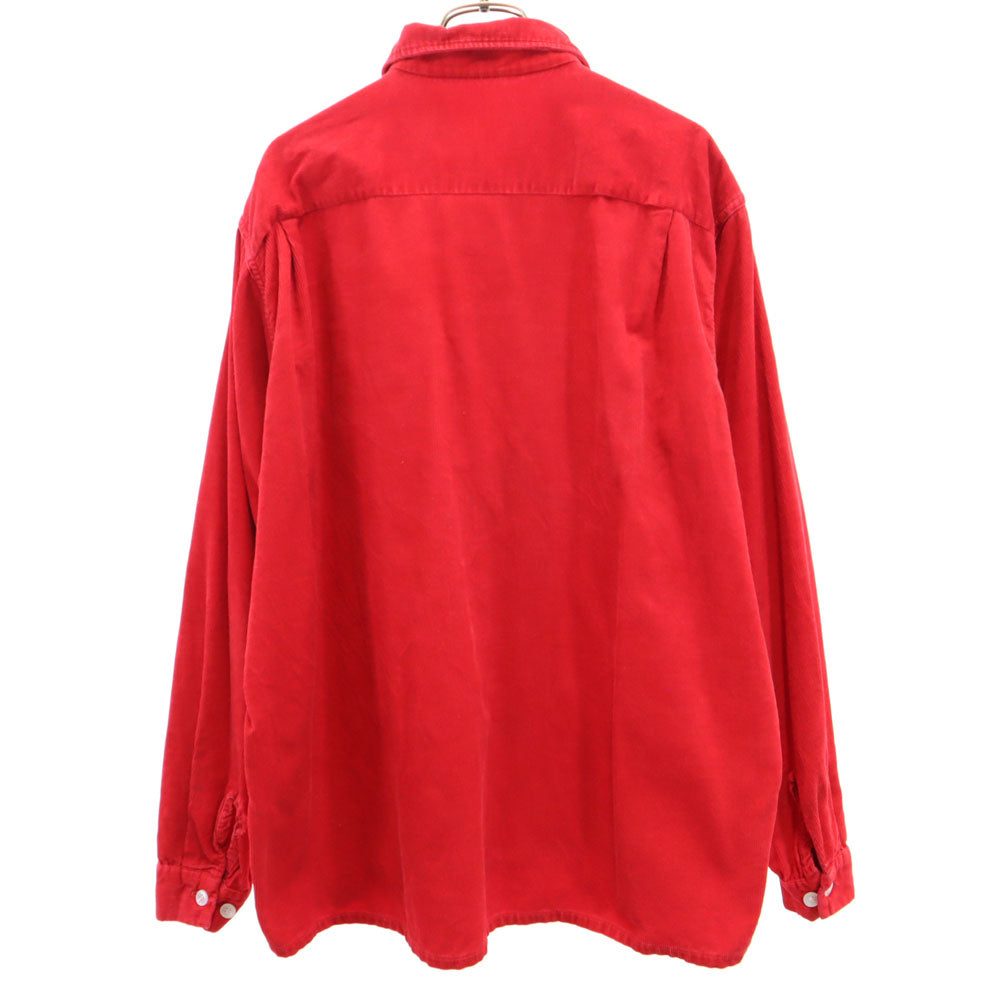 クランブルック 50s 長袖 コーデュロイシャツ L レッド メンズ
