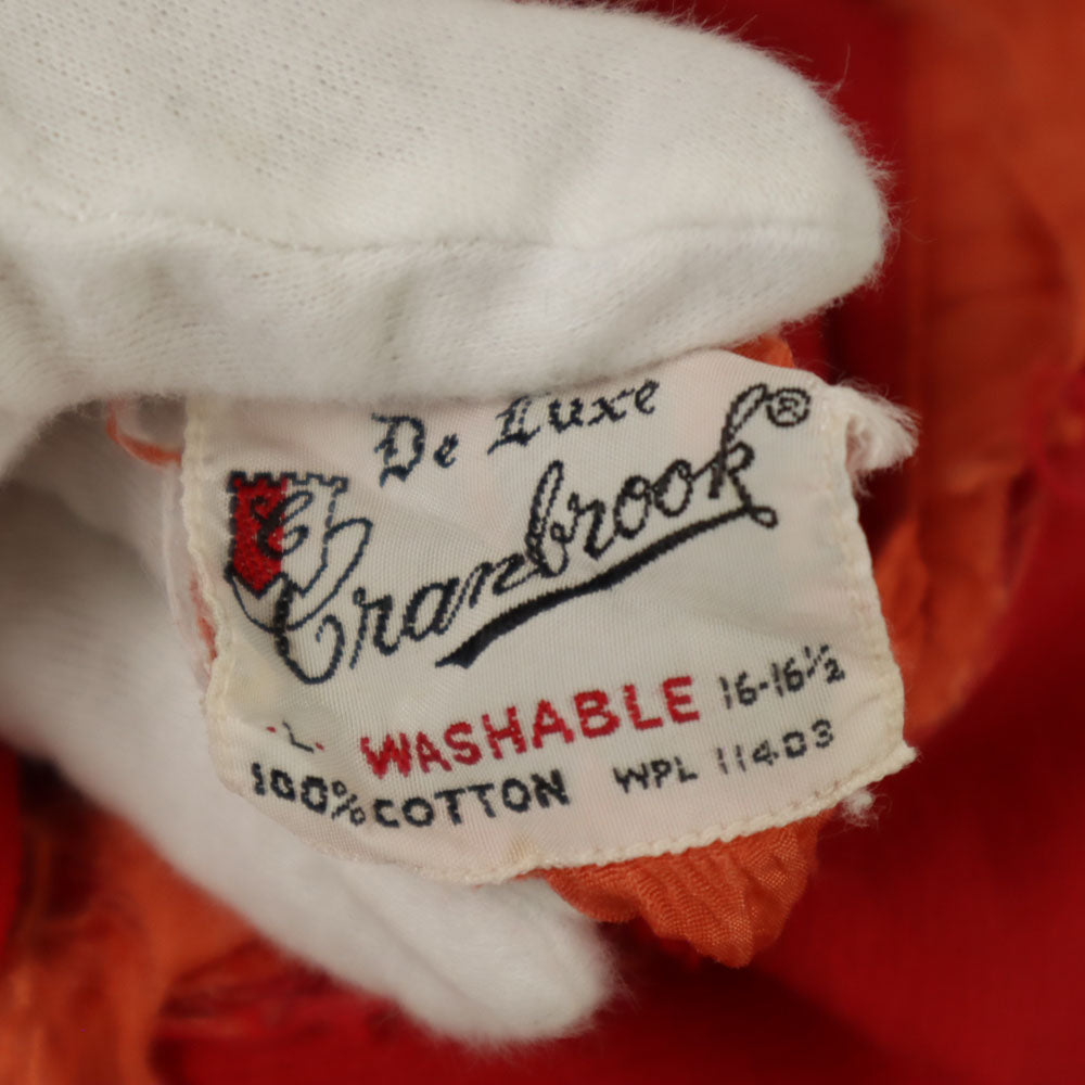 クランブルック 50s 長袖 コーデュロイシャツ L レッド メンズ