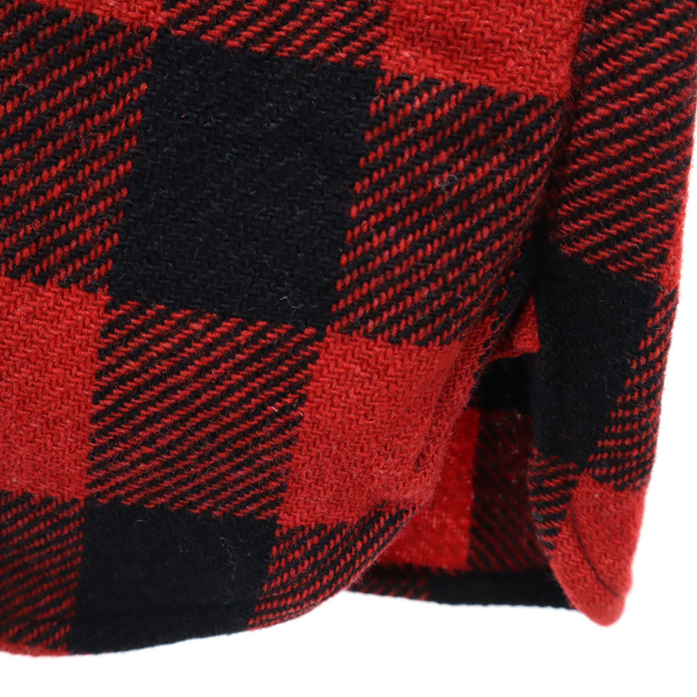 パワーハウス 60s 70s バッファローチェック 長袖 ヘビーネル シャツ レッド オールド ヴィンテージ マチ付き メンズ