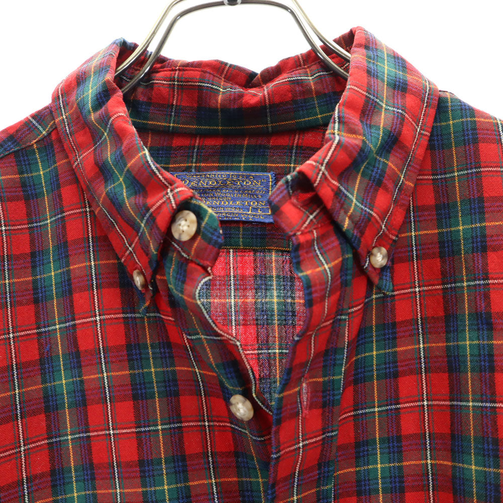 PENDLETON ペンドルトン 70s チェック柄 長袖 ボタンダウンシャツ L レッド 他 オールド ヴィンテージ メンズ