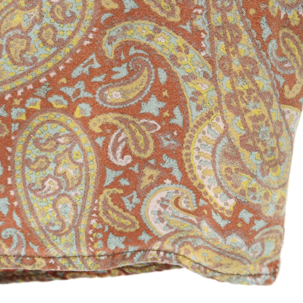 70s ペイズリー柄 長袖 シャツ 44 ブラウン 他 オールド ヴィンテージ メンズ