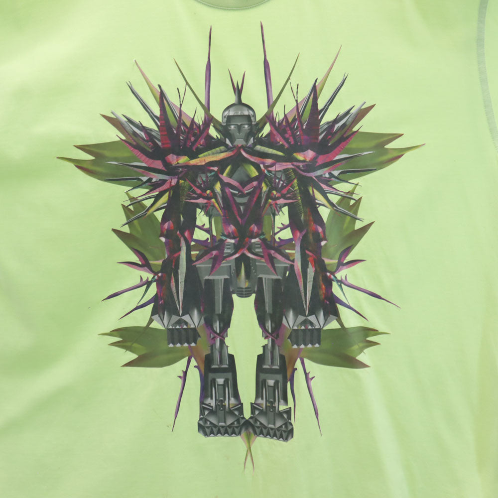 Givenchy ジバンシー ポルトガル製 極楽鳥花 半袖 Tシャツ S ライム PARIS ロボット メンズ