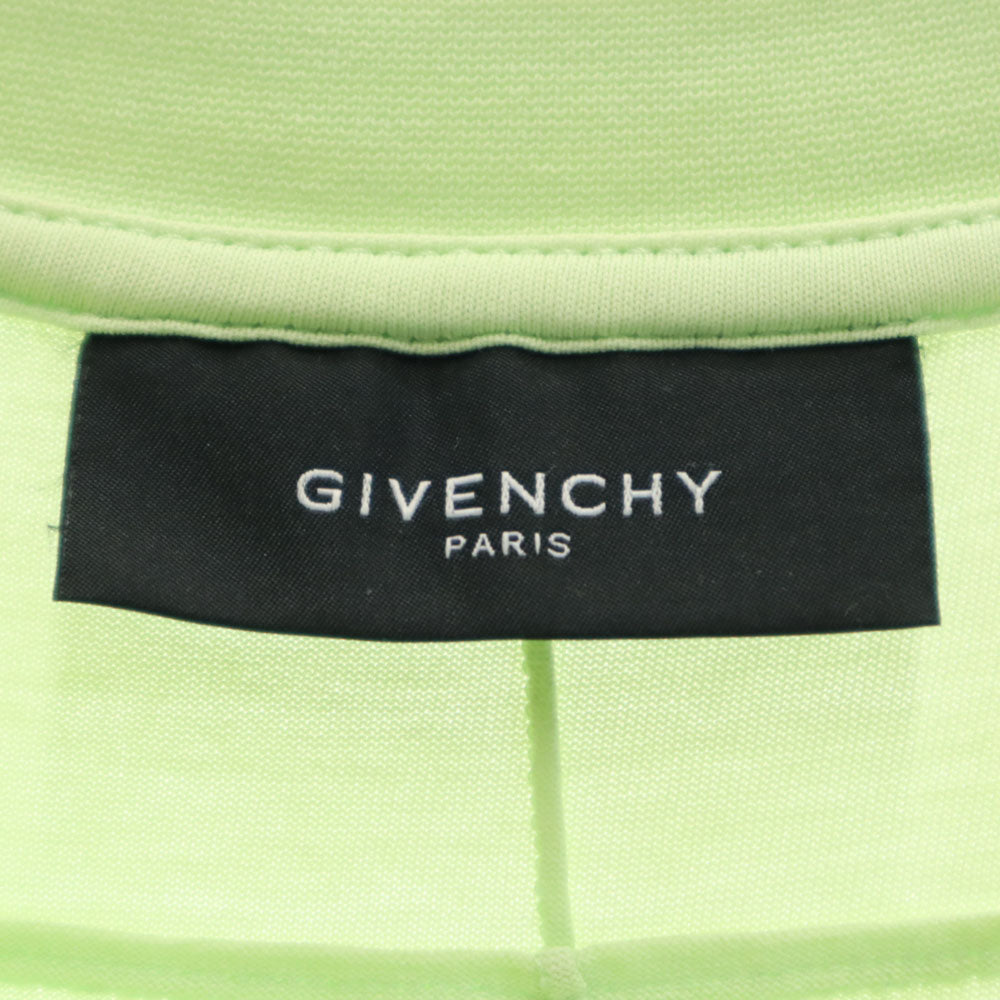 Givenchy ジバンシー ポルトガル製 極楽鳥花 半袖 Tシャツ S ライム PARIS ロボット メンズ