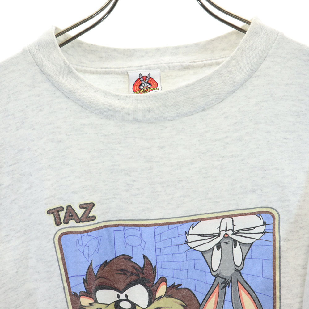 LOONEY TUNES ルーニーテューンズ 90s オールド ワーナーブラザーズ 半袖 Tシャツ L グレー バッグスバニー タズマニアンデビル メンズ