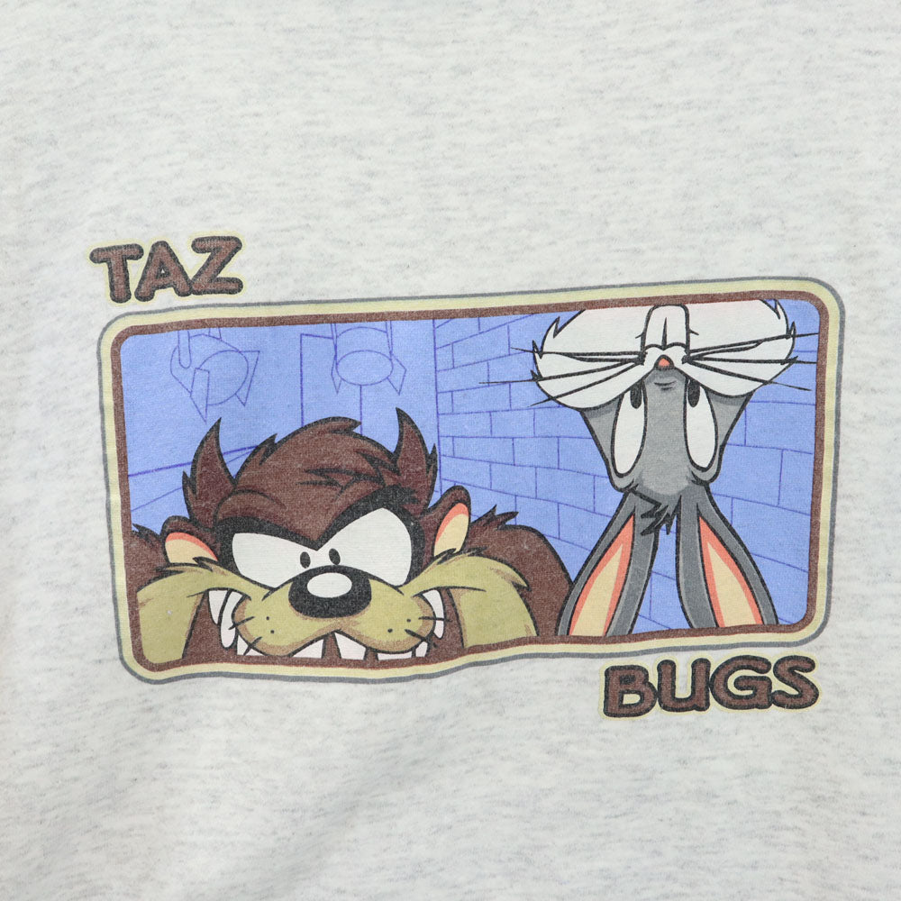 LOONEY TUNES ルーニーテューンズ 90s オールド ワーナーブラザーズ 半袖 Tシャツ L グレー バッグスバニー タズマニアンデビル メンズ