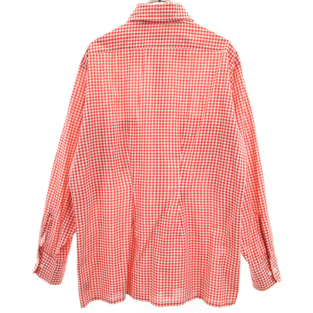 VAN HEUSEN ヴァンヒューゼン 90s ギンガムチェック 長袖 シャツ M レッド 他 オールド メンズ