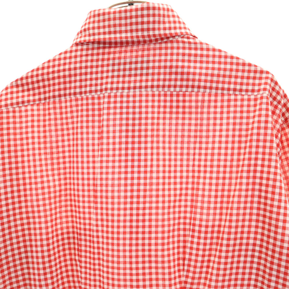 VAN HEUSEN ヴァンヒューゼン 90s ギンガムチェック 長袖 シャツ M レッド 他 オールド メンズ