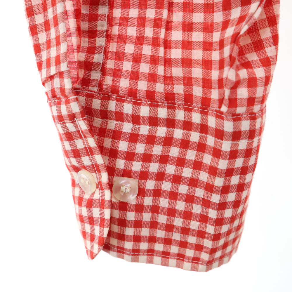 VAN HEUSEN ヴァンヒューゼン 90s ギンガムチェック 長袖 シャツ M レッド 他 オールド メンズ