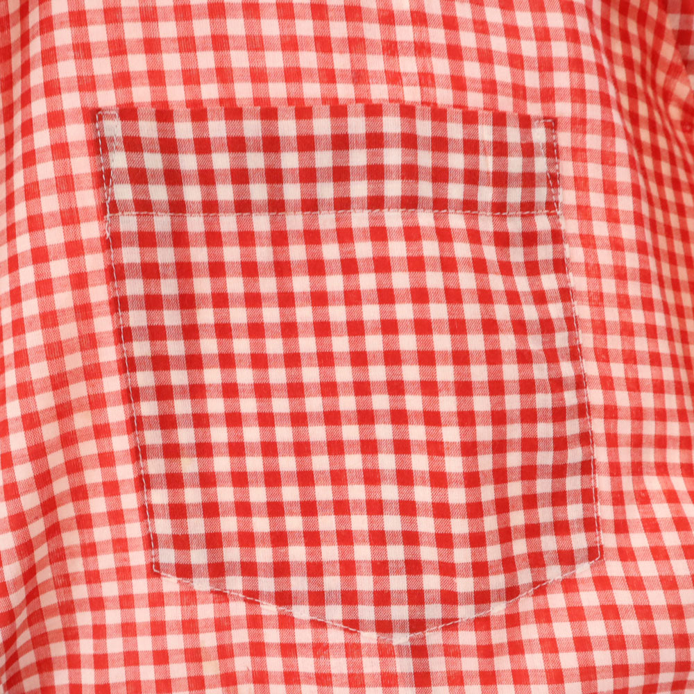 VAN HEUSEN ヴァンヒューゼン 90s ギンガムチェック 長袖 シャツ M レッド 他 オールド メンズ