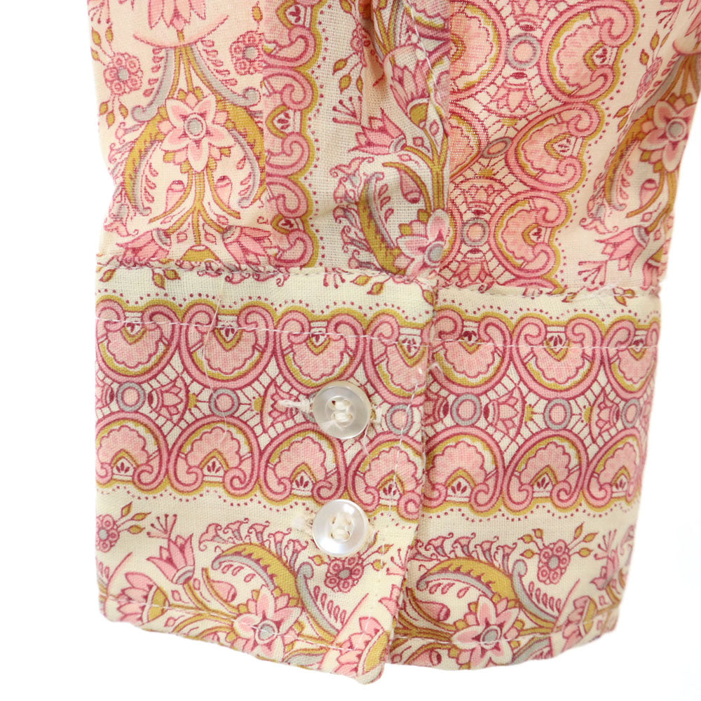 WESTVALE 70s 花柄 長袖 シャツ XL ピンク 他 WESTVALE オールド ヴィンテージ メンズ