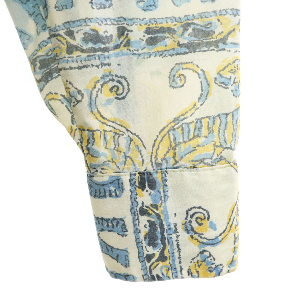 Sears シアーズ 70s アニマル柄 長袖 シャツ M アイボリー系 オールド ヴィンテージ メンズ