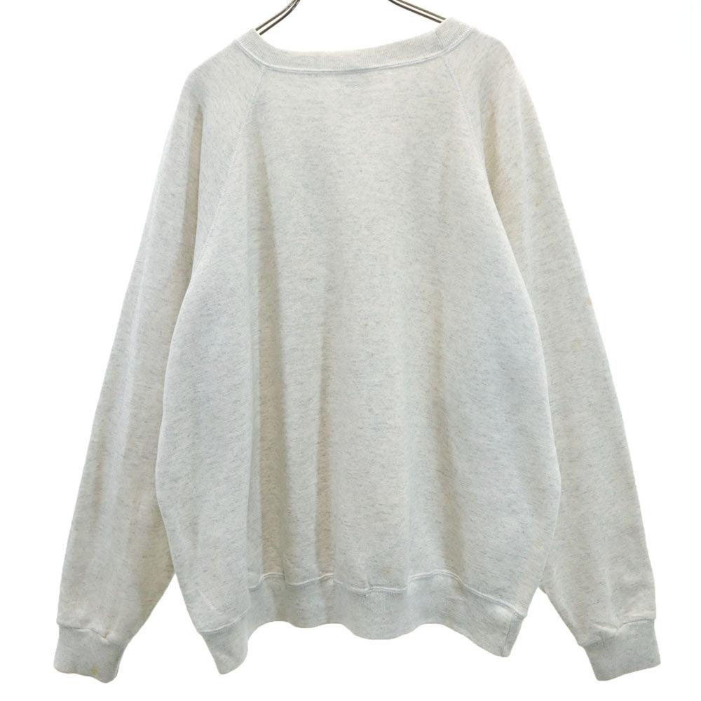 90s USA製 カレッジプリント 長袖 スウェット トレーナー XXL ライトグレー 裏起毛 ビッグサイズ オールド メンズ