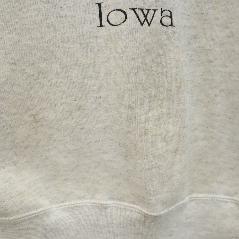 90s USA製 カレッジプリント 長袖 スウェット トレーナー XXL ライトグレー 裏起毛 ビッグサイズ オールド メンズ