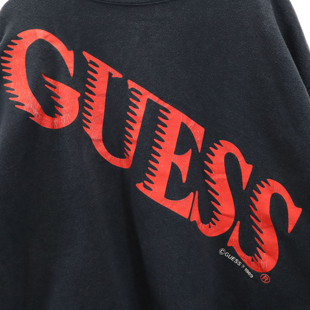 Guess ゲス 80s USA製 長袖 トレーナー ONESIZE ブラック 裏起毛 オールド ヴィンテージ レディース